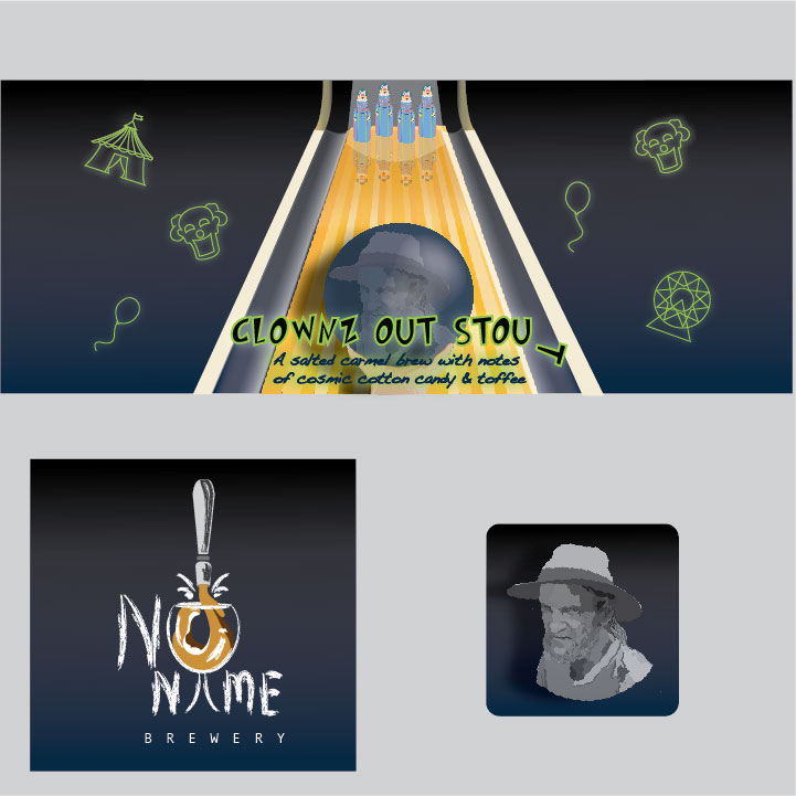 Beer Label for Clown-Out-Stout